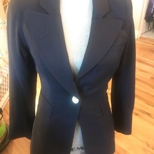 Smythe dark navy blue duchess wool blazer